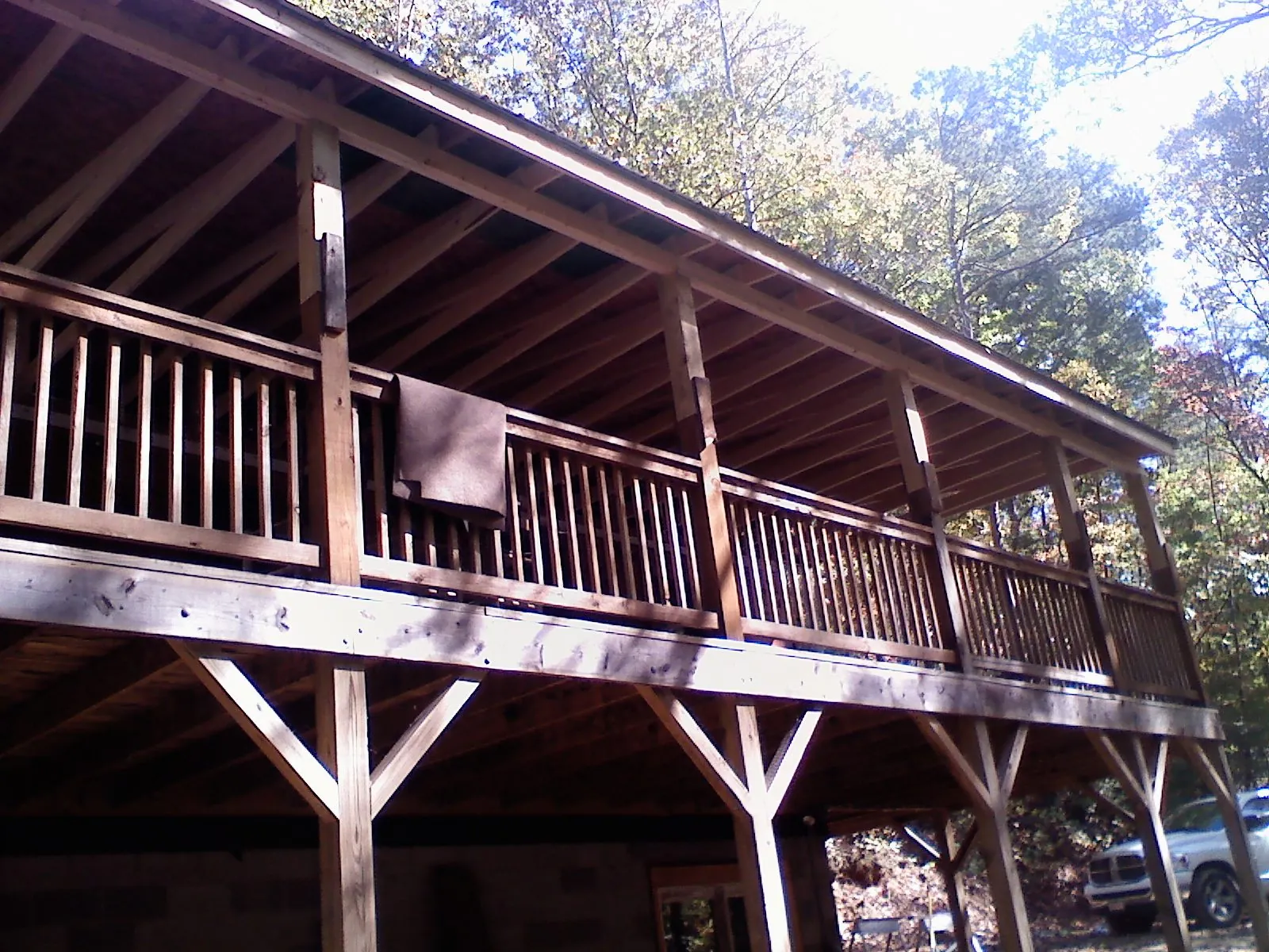 Timber framing under a new elevated porch and deck — Roof Leak Repair in Rudd by Roofing Brothers
